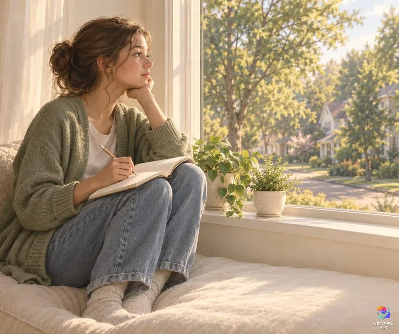 Warning signs of shifting too much: a teenager pausing to reflect by a sunny window