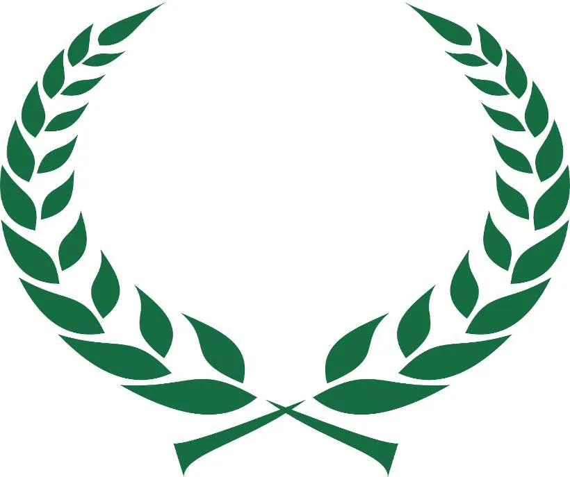 A green laurel wreath, the victory crown of Apollo that the bay leaf's spiritual meaning grows from