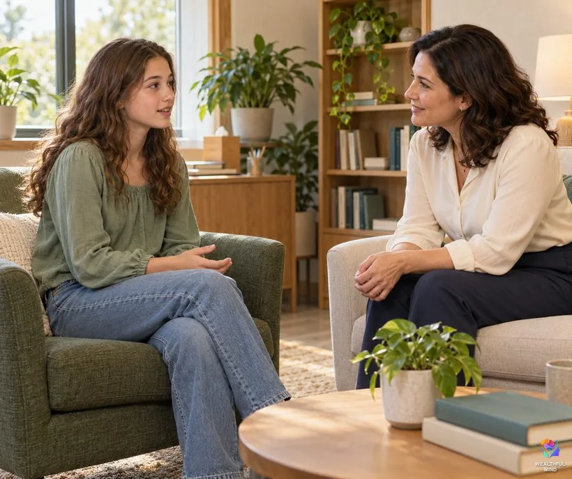 Before your first shift: a teenager talking things through with a kind school counsellor