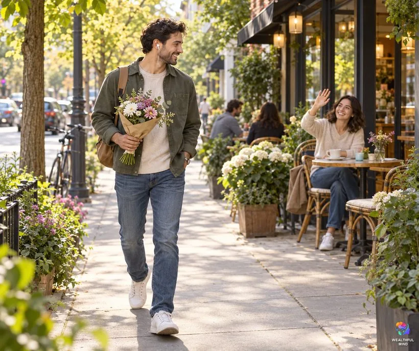 Does the whisper method actually work: a young man takes a real step, walking to meet a friend at a cafe