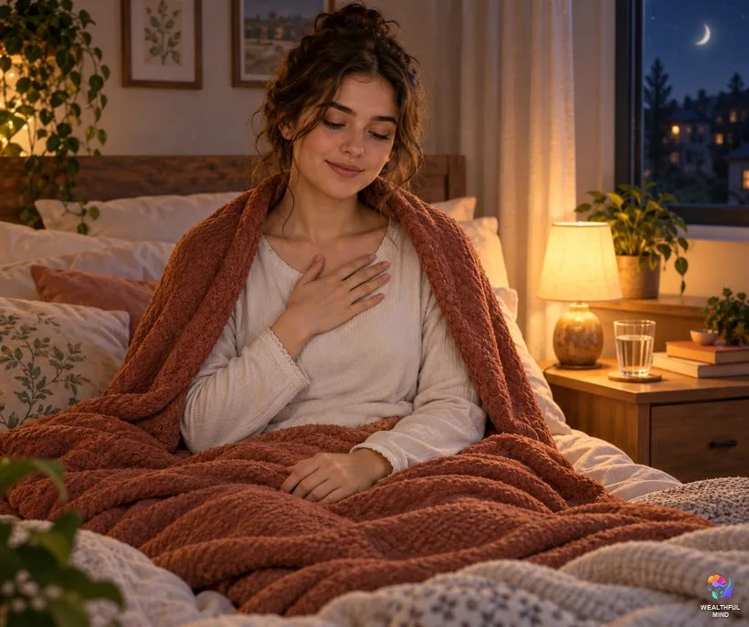 When the heartbeat method does not go to plan: a young woman sitting up in bed, breathing slowly with a hand on her chest