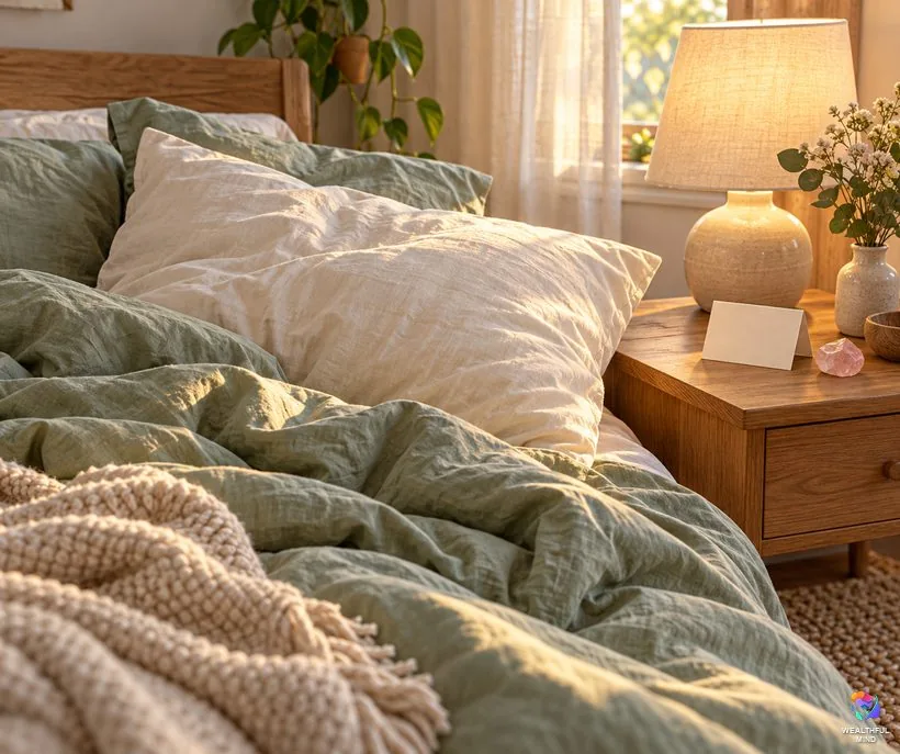 In your arms method and similar shifting methods: a big pillow to hug, a folded note and a small rose quartz by the bed
