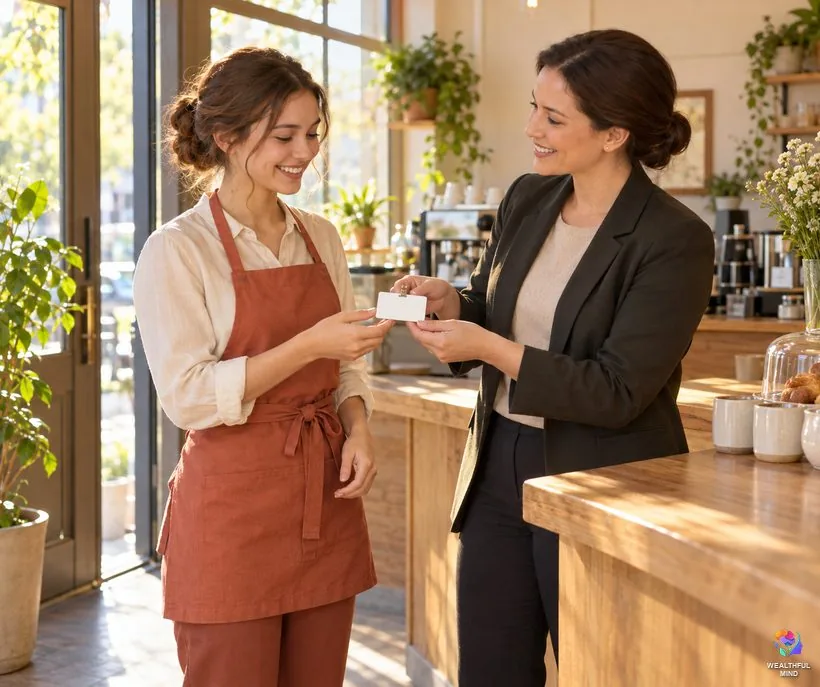 Raven method manifestation: a young woman picturing her first morning at a new café job