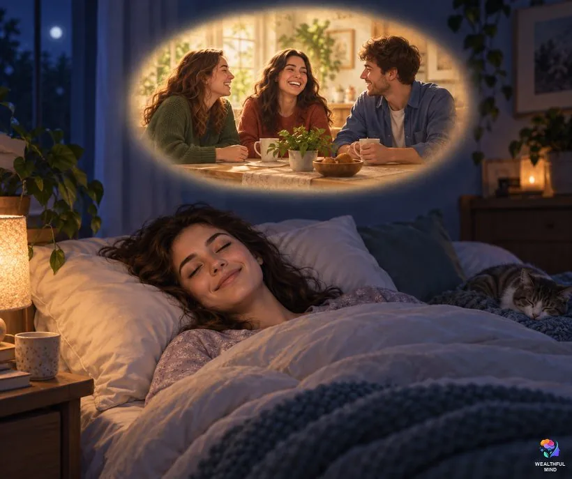 SATS for law of assumption shifting: a young woman drifting to sleep while a short, happy scene from her desired reality plays like a dream