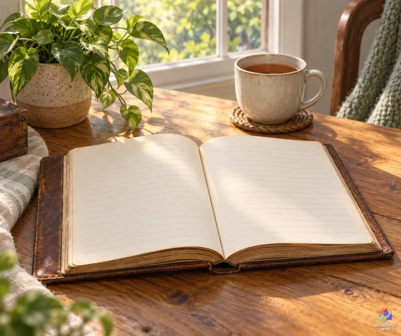 Teeth dream Bible meaning: an old open book on a wooden table by a window in quiet morning light