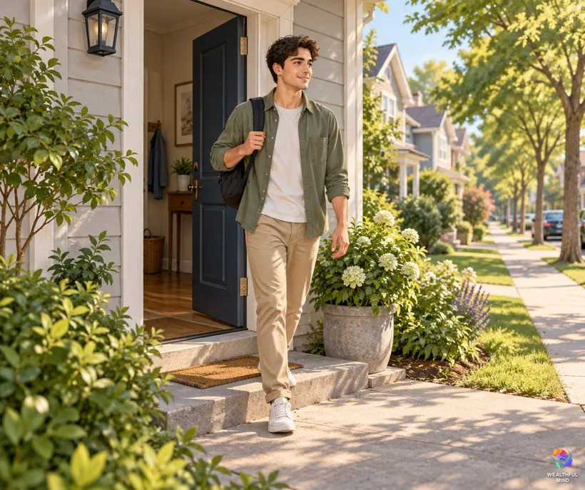 Visit your better CR, don't run to it: a young man stepping out into a bright ordinary street