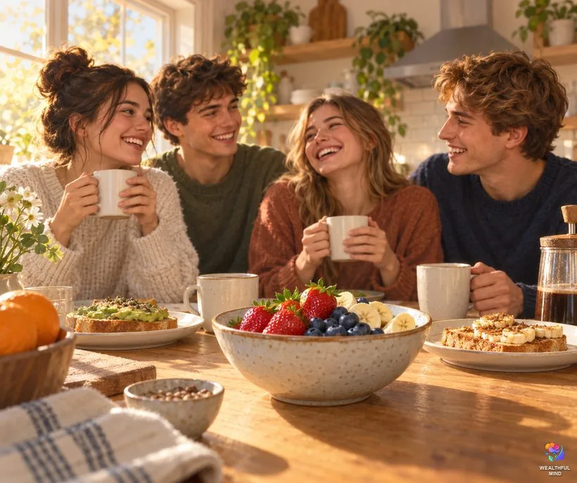 What is better CR shifting: a warm, happy family breakfast in an ordinary sunny kitchen