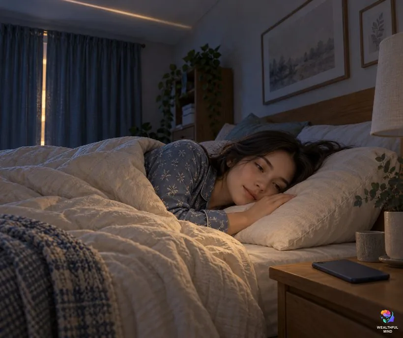 Why your body wakes up at 3am: a young woman half awake in bed as a thin line of streetlight crosses the room